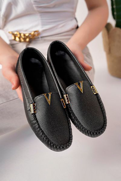 StWenn Pantofi de balerină de damă negri, confortabili, cu talpă ușoară, din piele victoriană, pantofi pentru mamă