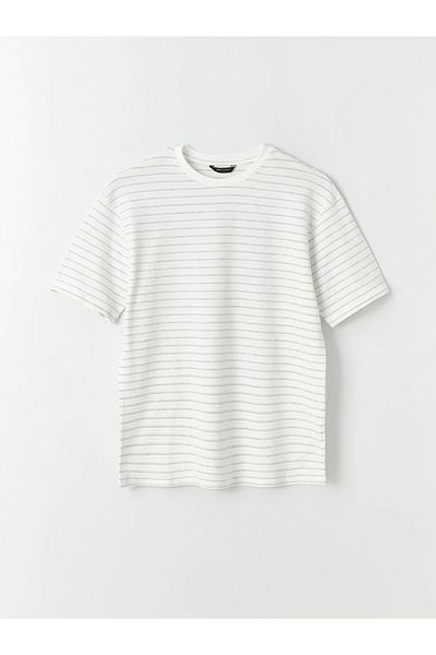 LC Waikiki Striped Crew Neck Men's Combed Cotton T-Shirt - Short Sleeve