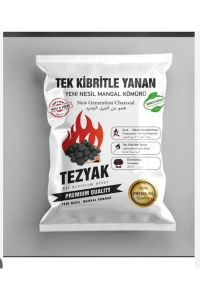 TEZYAK 4 KG  BİR KİBRİTLE KÖZ OLAN KÖMÜR
