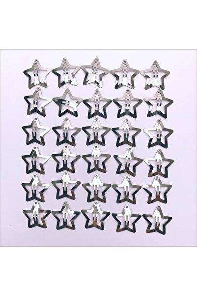 MİNAHOBİ Αστέρι επινικελωμένο κούμπωμα 3 cm - 5 τεμάχια