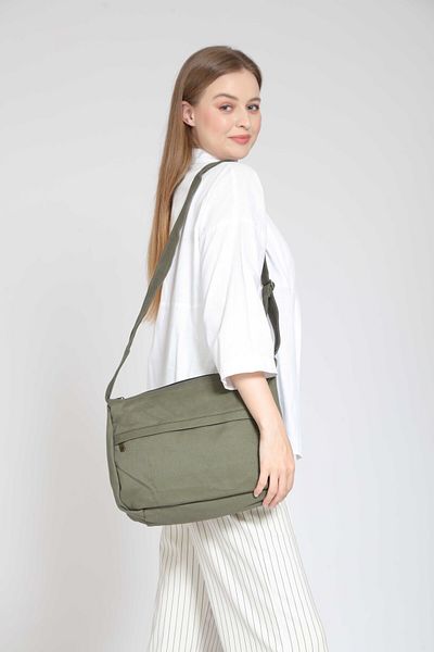 Street Bag Khaki Plain Designed Postman Business School Briefcase and Laptop Bag - Daily Use Shoulder Bag