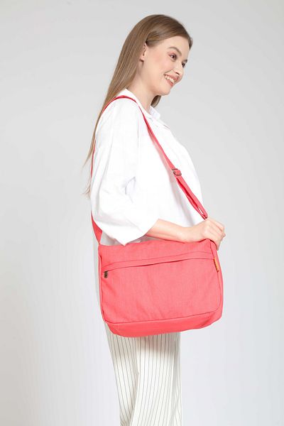 Street Bag Τσάντα επαγγελματικού χαρτοφύλακα και φορητού υπολογιστή Messenger με ροζ απλό σχέδιο - Τσάντα ώμου καθημερινής χρήσης