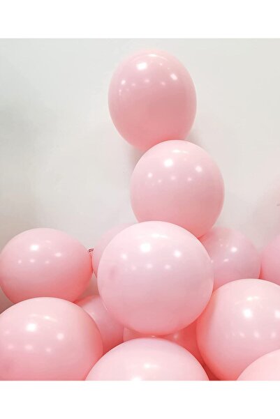 BalonEvi 25 Adet Pembe Makaron Balon Soft Pastel Doğum Günü Balonu