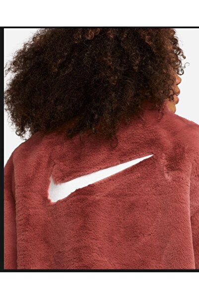 Nike Sportswear Ic Cozy Full-Zip Kadın Turuncu Peluş Ceket