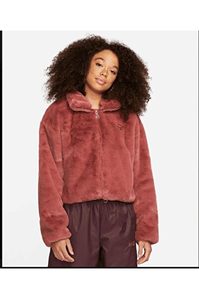 Nike Sportswear Ic Cozy Full-Zip Kadın Turuncu Peluş Ceket