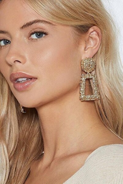 DESİGNEDBYD Kadın Uzun Sallantılı Metal Parlak Parti Mezuniyet Düğün Abiye Küpe