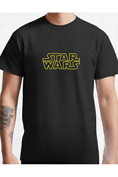 AEMİ Tricou negru de calitate supradimensionat, unisex, imprimat 100% bumbac,...