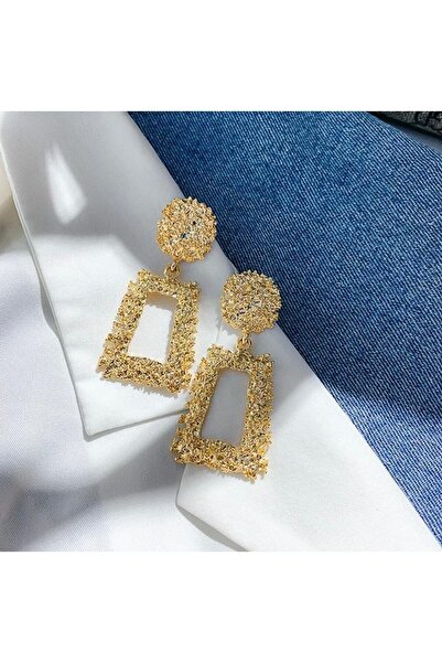 DESİGNEDBYD Kadın Uzun Sallantılı Metal Parlak Parti Mezuniyet Düğün Abiye Küpe
