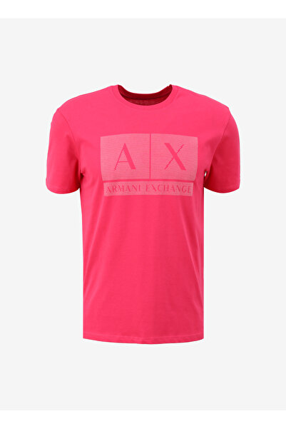 Armani Exchange Bisiklet Yaka Düz Pembe Erkek T-Shirt 3DZTCE ZJ3VZ 14BL