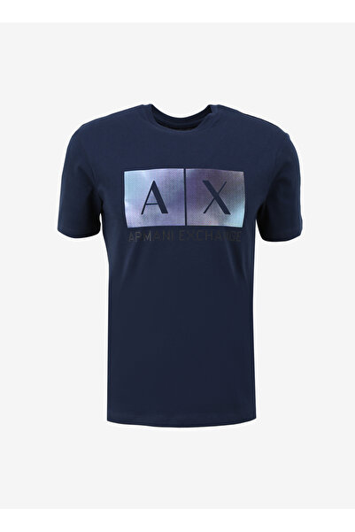 Armani Exchange Bisiklet Yaka Baskılı Lacivert Erkek T-Shirt 3DZTJB ZJBYZ 15BA