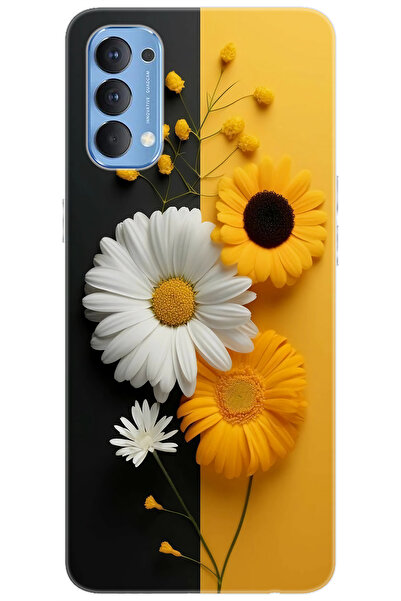 OPPO Reno 4 (CPH2113) Uyumlu Kılıf Desen Baskılı Silikon Papatya Serisi STK:7...