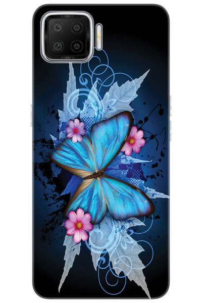 OPPO A73 (CPH2095) Uyumlu Kılıf Desen Baskılı Silikon Kelebek Resim STK:550 C...