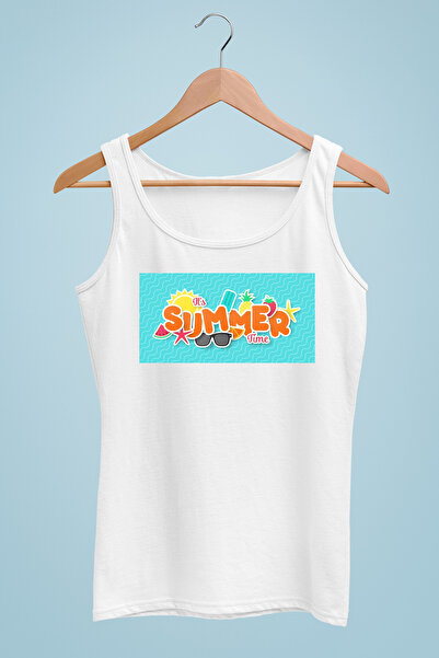 Raf Coll Tricou cu bretele de damă Summer Summer Design imprimat digital 100% bumbac