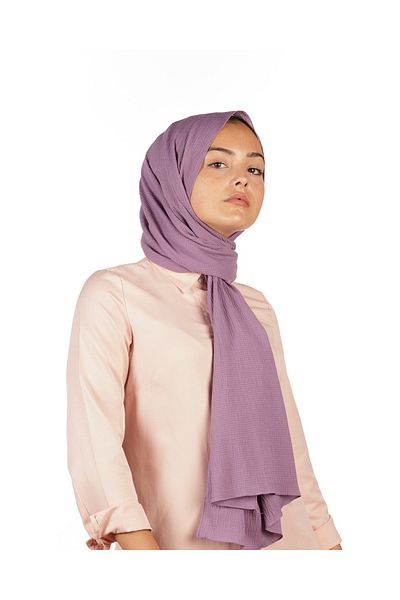 m moon scarf Mio Jazz Shawl - Textured, No Ironing Needed, Dark Lilac Hijab Shawl