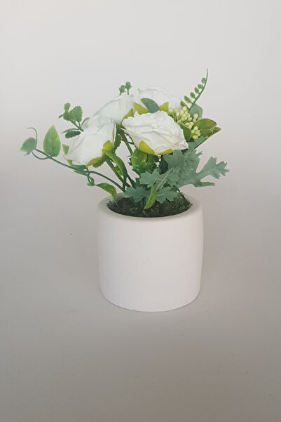 adresiburasi Yapay Çiçek Gül  Aranjmanı Ekru