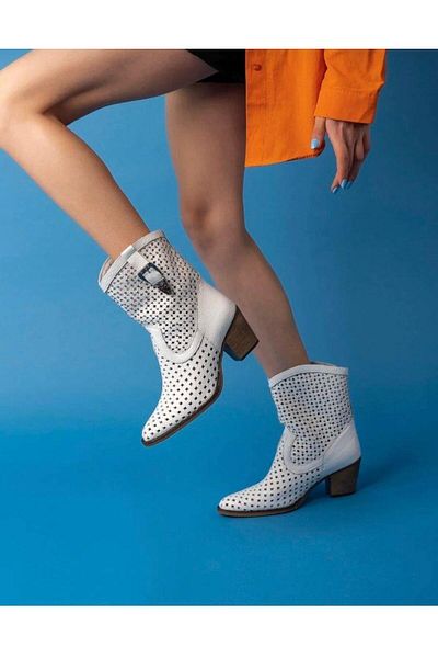 Herayakkabi 8007 Model Women's Genuine Leather - Side Buckle Summer Boots