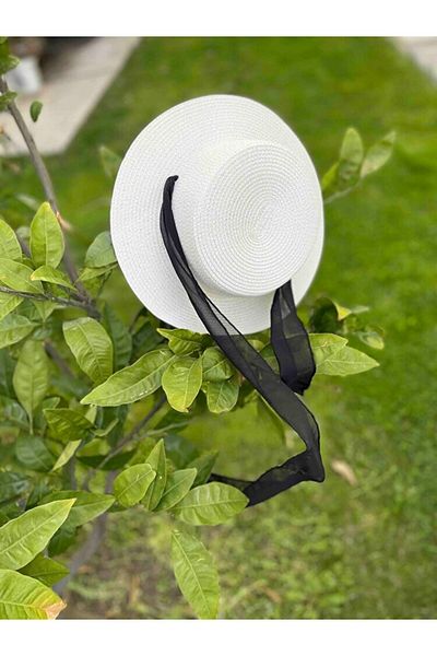 Shopiolog Gondola Straw Hat with Scarf Ironable Beach Travel Holiday Party, Casual, Travel