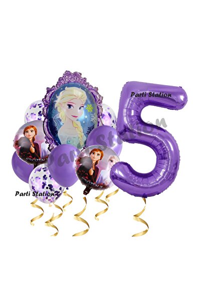 Parti Station Frozen Balon 1 Yaş Doğum Günü Set Frozen Elsa Karlar Ülkesi Kon...