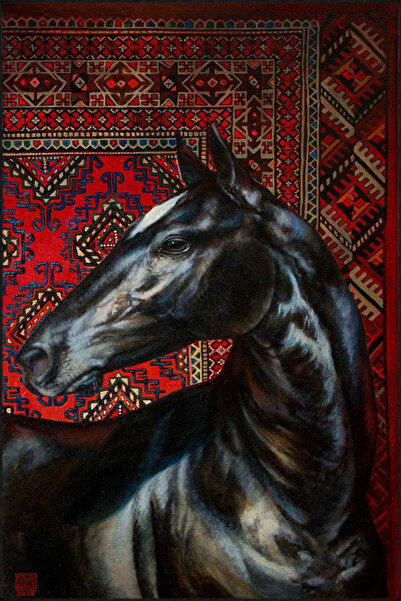 Rugs Modern Halı Geleneksel Desen Üzerline At Hayvan Desenli Dekoratif Halı m...