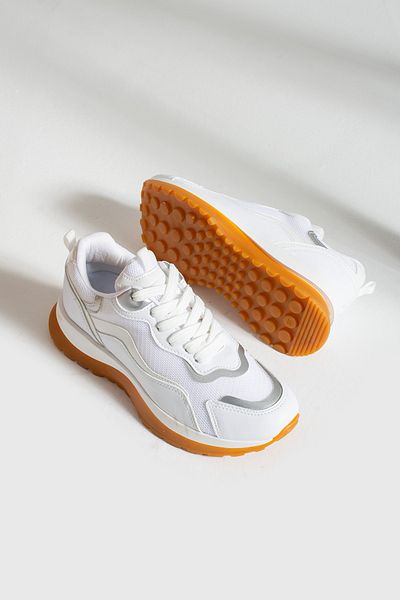 İnan Ayakkabı Adidași și pantofi sport pentru femei de culoare albă (5 cm)
