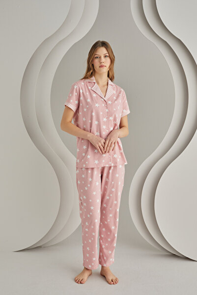 NBB PINK PLAID ÖNDEN DÜĞMELİ PİJAMA TAKIMI 68004