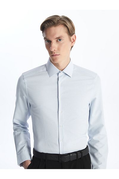 LC Waikiki Men's Shirt - Slim Fit, Long Sleeve, Dobby