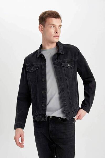 DeFacto Z3379az/nm40 Erkek Jean Ceket Black