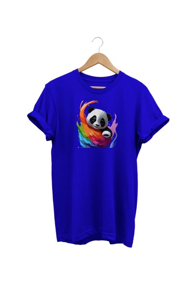 WİDİ Widi Panda Šareni Štampano Plavi T-shirt