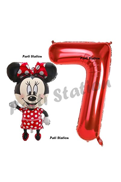 Parti Station Minnie Mouse 7 Yaş Doğum Günü Set Minnie Mouse Konsept Balon ve...