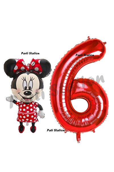 Parti Station Minnie Mouse 6 Yaş Doğum Günü Set Minnie Mouse Konsept Balon ve...