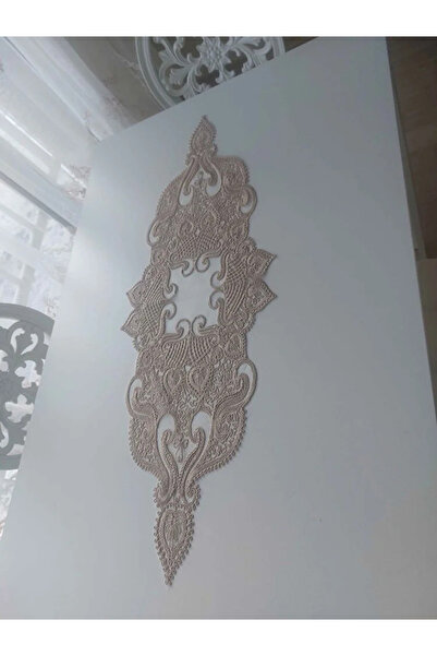 Çt Çeyizci Tekstil Luxury American Serving Plate Runner Set for 6 Persons 1 Runner 6 Plates