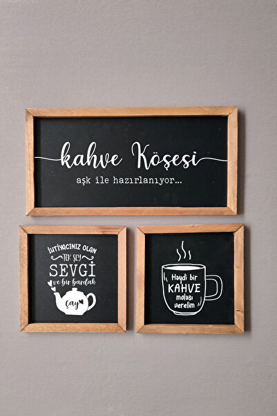 Yoko Home Çay Kahve Köşesi, Türkçe Yazılı, Haydi Bir Kahve Molası Verelim, Ah...