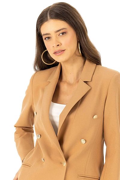 SEÇİL Camel Brand Blazer Jacket with Pockets