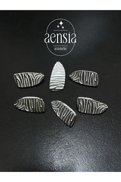 aensia بليزر معدني بيضاوي غير متماثل بنمط الحمار الوحشي - تفاصيل أزرار، 2.54 سم - 6 عبوات