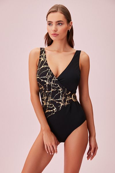 SUWEN Costum de baie cu model dublu