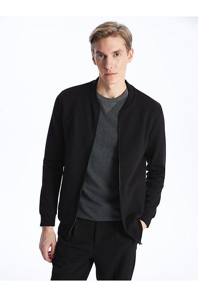 LC Waikiki College Collar Long Sleeve Men's Zippered Sweatshirt