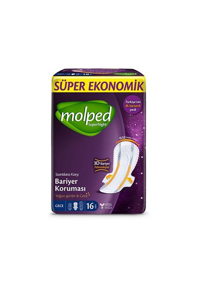Molped Super Night Super Night Hygienic Pad 16 Pieces
