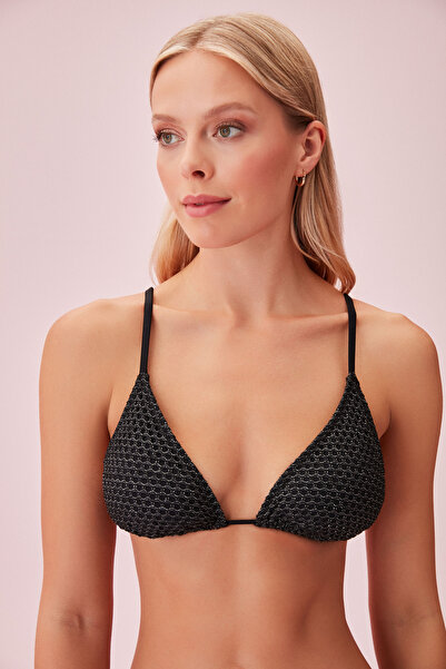 SUWEN Üçgen Dokulu Bikini Üst