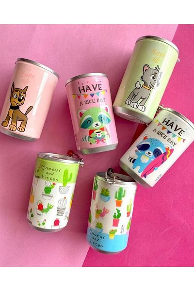 hediyeofisi Fenomen Cute - Keychain Make-up Removal Box, Tin Look Wet Wipes Storage