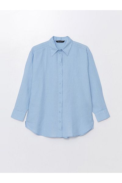LC Waikiki Cămașă de damă din in simplu Modest