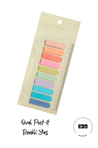 EZOSHOP Transparent Color Postit Sticky Note Paper Oval Post-It Colorful Summer
