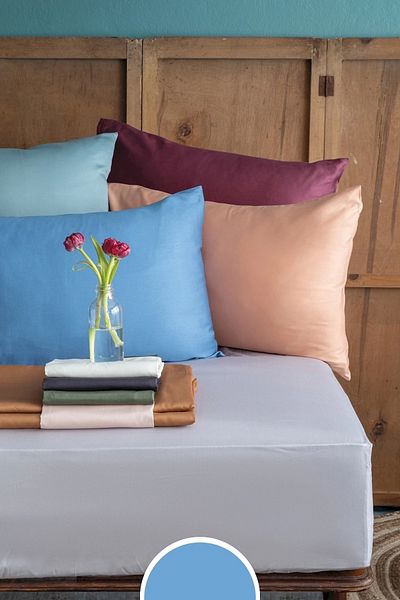 İssimo Simply Sky Blue Cotton Satin Fitted Set 120*200/50*70(1)