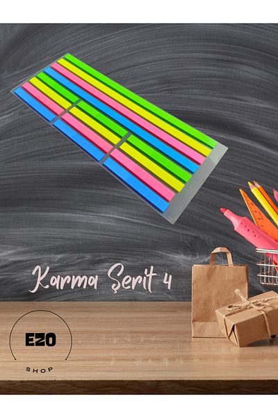 EZOSHOP Transparent Color Postit Sticky Post-It Note Paper Karma Strip 4