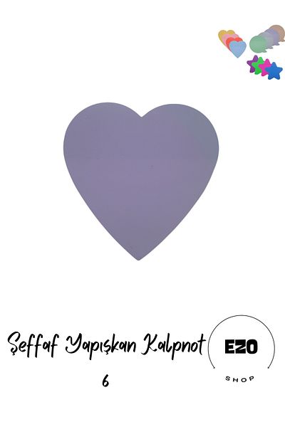 EZOSHOP Transparent Colored Postit Sticky Post-it Note Paper Heart Note 6