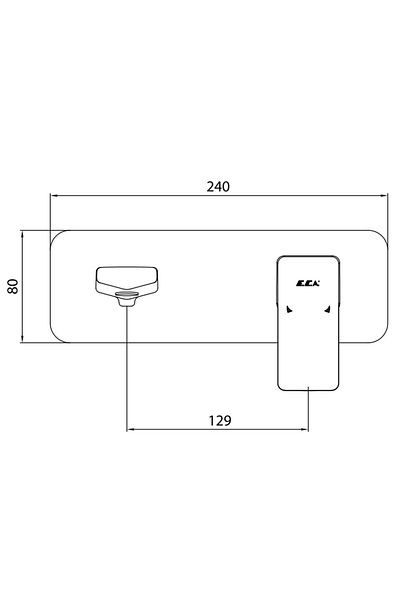 Eca Royal Built-in Sink Faucet Surface Mounted Single Rosette102167621-K