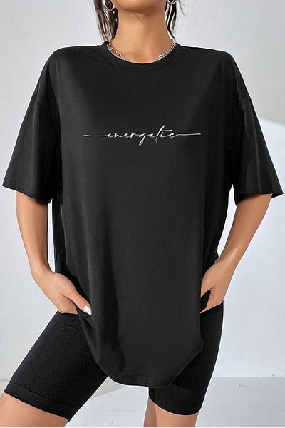 MODAGEN Μπλουζάκι Unisex Crew Neck Energetic Printed Oversize T-shirt