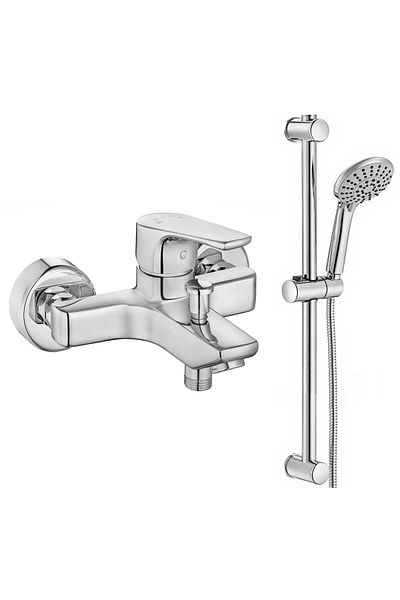 Eca Niobe Bathroom Faucet + ECA Logica Sliding Shower Set Top Set
