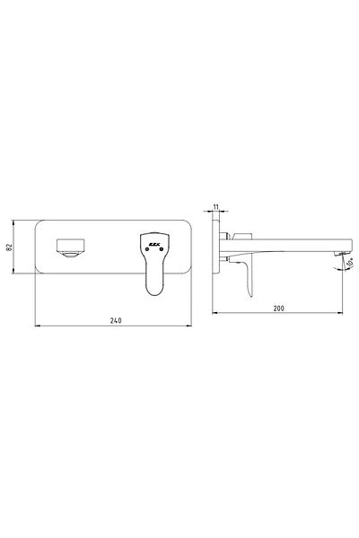 Eca Star Built-in Sink Faucet Surface Mounted Single Rosette102167609-K