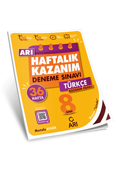 Arı Yayıncılık 8. Sınıf Türkçe Haftalık Kazanım Deneme Soru Bankası Arı (Kita...