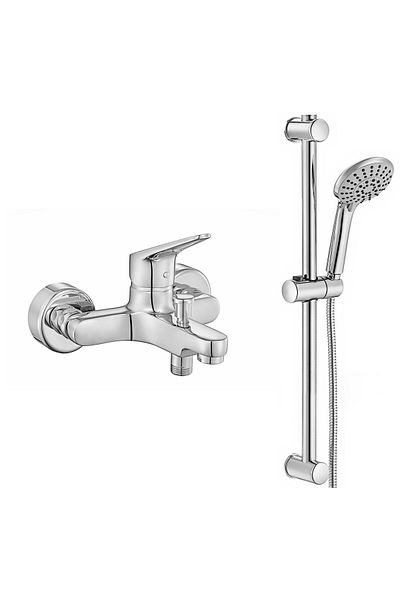 Eca Spylos Bathroom Faucet + ECA Logica Sliding Shower Set Top Set
